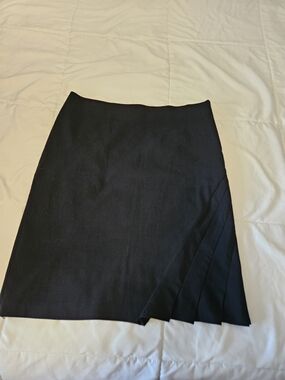 SPANNER Black A-Line Skirt with Side Pleat Detail
